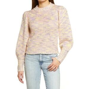 ALL IN FAVOR NEW $49 Pastel Marled Sweater in Pink Multi Small
